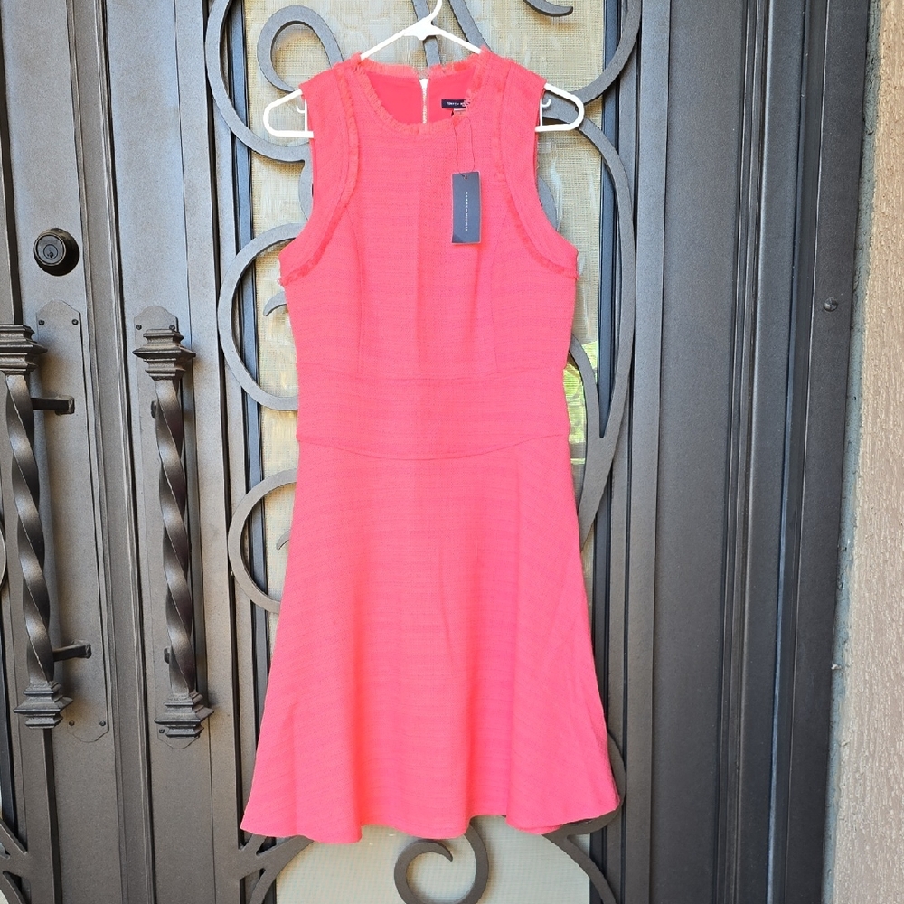 Tommy Hilfiger Vibrant Pink Midi Dress